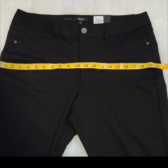 Vera Wang classic Black Mid-Rise slimming stretch fit skinny dress pants 0X - Picture 7 of 16